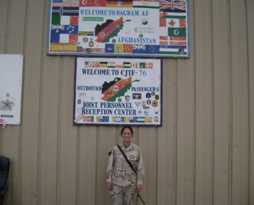 Michaela Royce - Bagram Air Field awaiting flight to Kabul.